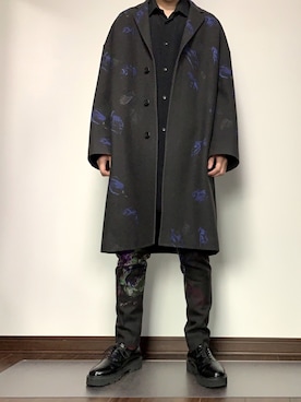 「LAD MUSICIAN（ラッドミュージシャン）のアイテム（チェスターコート）」を使った、Raiさん（メンズ・176cm）の秋コーディネート