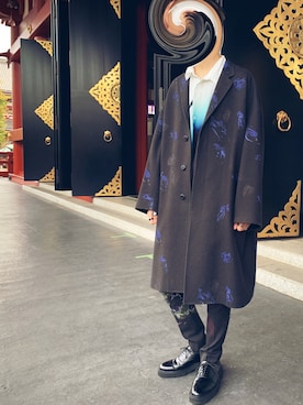 「LAD MUSICIAN（ラッドミュージシャン）のアイテム（チェスターコート）」を使った、Raiさん（メンズ・176cm）の冬コーディネート