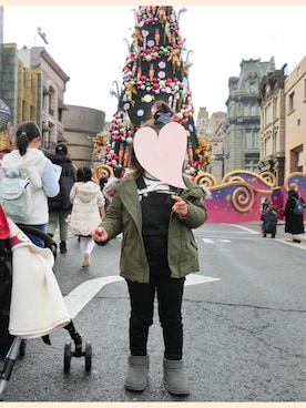 「USJ」｜「アイテム（モッズコート）」を使った、⭐︎𝕣𝕚𝕜𝕠⭐︎さん（キッズ・100cm）の冬コーディネート