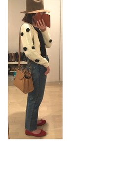 「VINTAGE（ヴィンテージ）のアイテム（バレエシューズ）」を使った、i k k y u 𓅿さん（レディース・157cm）の冬コーディネート