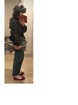 「サッシュベルト」｜「アイテム（ノーカラージャケット）」を使った、i k k y u 𓅿さん（レディース・157cm）の冬コーディネート