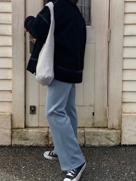 「ラフ」｜「アイテム（ムートンコート）」を使った、nanacoさん（レディース・158cm）の冬コーディネート
