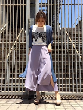 「クリアサンダル」｜「アイテム（その他アウター）」を使った、OSMOSISアミュプラザ小倉店さん（レディース・169cm）の春コーディネート
