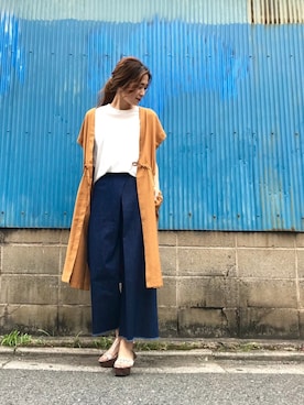 「アイテム（その他アウター、イエロー系）」を使った、OSMOSISアミュプラザ小倉店さん（レディース・169cm）の夏コーディネート