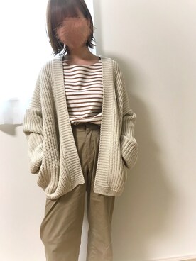 「FORK&SPOON（フォークアンドスプーン）のアイテム（Tシャツ/カットソー、ブラウン系）」を使った、ゆんさん（レディース・159cm）の春コーディネート