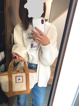 「お買い物」｜「アイテム（トートバッグ）」を使った、eriさん（レディース・163cm）の秋コーディネート