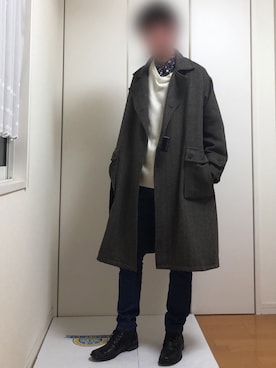 「semantic design（セマンティックデザイン）のアイテム（ブーツ）」を使った、Cherryさん（メンズ・182cm）の冬コーディネート