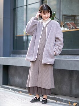 「NANO universe（ナノユニバース）のアイテム（ブルゾン）」を使った、nano・universe lady's　STAFFさん（レディース・162cm）の冬コーディネート