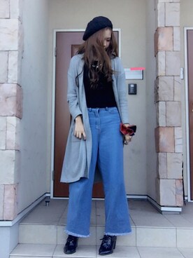 「MOUSSY（マウジー）のアイテム（その他アウター、グレー系）」を使った、M.nm_さん（レディース・168cm）の秋コーディネート