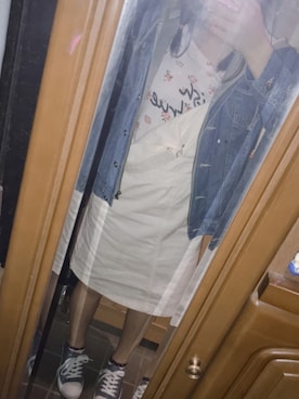 「SEVENDAYS=SUNDAY（セブンデイズサンデイ）のアイテム（ジャンパースカート）」を使った、AKIRINさん（レディース・163cm）の夏コーディネート