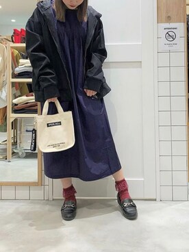 「MILKFED.（ミルクフェド）のアイテム（その他アウター）」を使った、小南知世さん（レディース・153cm）の春コーディネート