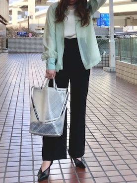 「Ameri（アメリ）のアイテム（パンツ）」を使った、坂田 円香 Sakata Madokaさん（レディース・162cm）の春コーディネート