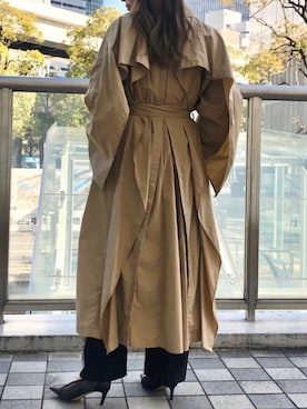 「CLANE（クラネ）のアイテム（トレンチコート）」を使った、坂田 円香 Sakata Madokaさん（レディース・162cm）の春コーディネート