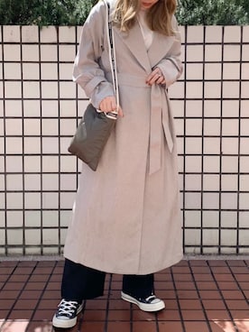 「STUDIOUS（ステュディオス）のアイテム（トレンチコート）」を使った、坂田 円香 Sakata Madokaさん（レディース・162cm）の春コーディネート
