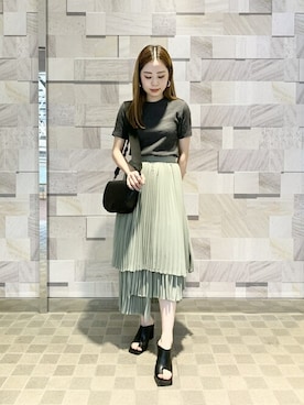 「CLANE（クラネ）のアイテム（スカート）」を使った、坂田 円香 Sakata Madokaさん（レディース・162cm）の夏コーディネート