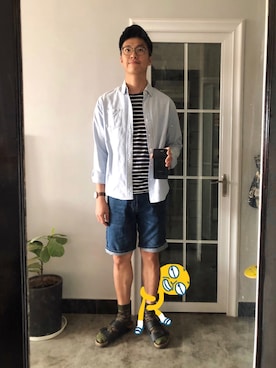 「TAKI（タキ）のアイテム」を使った、黃虧虧さん（メンズ・183cm）の春コーディネート