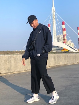 「NIKE（ナイキ）のアイテム（モッズコート）」を使った、董奕迅さん（メンズ・173cm）の夏コーディネート
