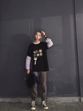 「TAKASHIKONDO cilandsia（タカシコンドウ チランドシア）のアイテム」を使った、一隻廢仔さん（レディース・168cm）の秋コーディネート