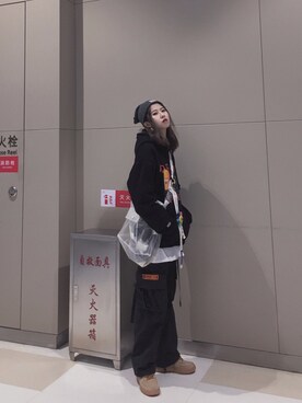 「TAKASHIKONDO cilandsia（タカシコンドウ チランドシア）のアイテム」を使った、一隻廢仔さん（レディース・168cm）の冬コーディネート