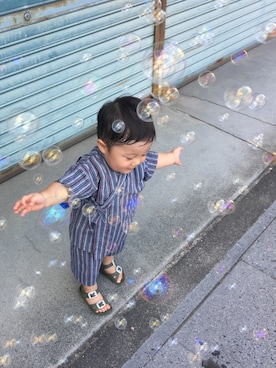 「baby ampersand（ベビーアンパサンド）のアイテム」を使った、おしゅん･ᴥ･さん（キッズ・80cm）の夏コーディネート