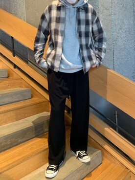 「koe（コエ）のアイテム（ブルゾン）」を使った、㋙㋓さん（メンズ・182cm）の秋コーディネート