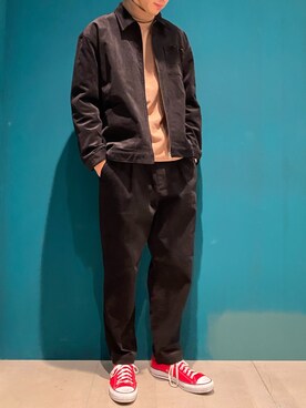 「koe（コエ）のアイテム（ブルゾン）」を使った、㋙㋓さん（メンズ・182cm）の秋コーディネート