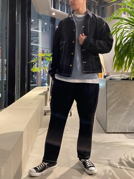 「koe（コエ）のアイテム（ブルゾン）」を使った、㋙㋓さん（メンズ・182cm）の冬コーディネート