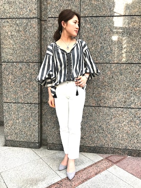 「sara mallika（サラ マリカ）のアイテム（トップス）」を使った、ROSSO池袋店さん（レディース・157cm）の春コーディネート