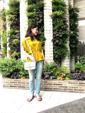 「マスタードイエロー」｜ROSSO池袋店さん（レディース・157cm）の夏コーディネート