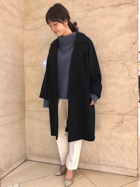 「URBAN RESEARCH ROSSO」｜「アイテム（チェスターコート）」を使った、ROSSO池袋店さん（レディース・157cm）の冬コーディネート