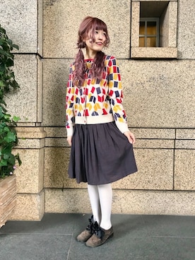 「Design Tshirts Store graniph（デザイン　ティーシャツ　ストア　グラニフ）のアイテム」を使った、minaさん（レディース・158cm）の秋コーディネート