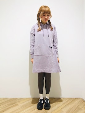 「シアータイツ」｜minaさん（レディース・158cm）の冬コーディネート