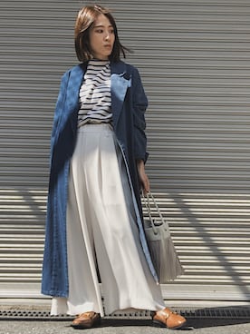 「Ameri（アメリ）のアイテム（デニムジャケット）」を使った、ma7aaさん（レディース・158cm）の春コーディネート