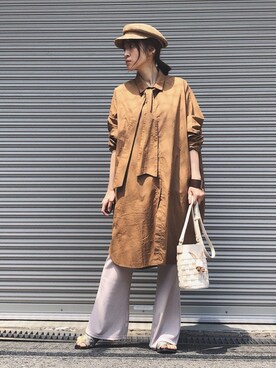 「ボウタイ」｜「アイテム（帽子）」を使った、ma7aaさん（レディース・158cm）の春コーディネート