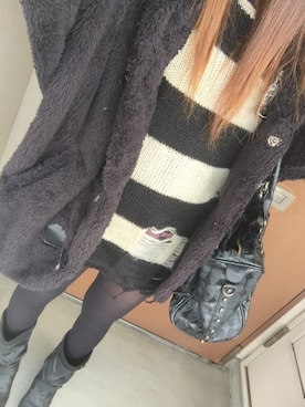 「GHOST OF HARLEM（ゴーストオブハーレム）のアイテム」を使った、AYANOさん（レディース・153cm）の冬コーディネート