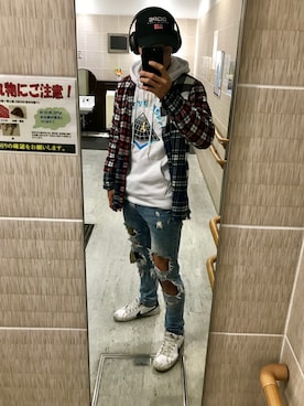 「Dope Couture（ドープクチュール）のアイテム」を使った、エイサークさん（メンズ・175cm）の春コーディネート