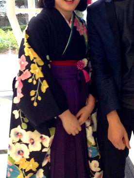 「袴」｜「アイテム（浴衣）」を使った、ayakaさん（レディース・165cm）の春コーディネート