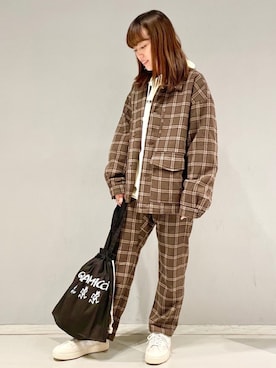 「Gramicci（グラミチ）のアイテム（ブルゾン）」を使った、KONOMIさん（レディース・158cm）の冬コーディネート