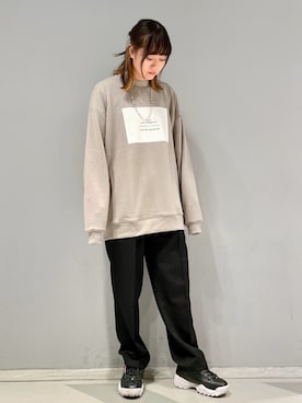 「JUNRED（ジュンレッド）のアイテム（スウェット）」を使った、KONOMIさん（レディース・158cm）の冬コーディネート