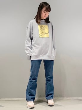 「JUNRED（ジュンレッド）のアイテム（スウェット）」を使った、KONOMIさん（レディース・158cm）の冬コーディネート