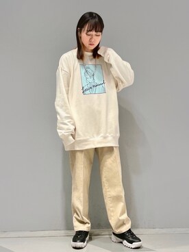 「JUNRED（ジュンレッド）のアイテム（スウェット）」を使った、KONOMIさん（レディース・158cm）の冬コーディネート