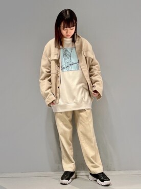 「JUNRED（ジュンレッド）のアイテム（スウェット）」を使った、KONOMIさん（レディース・158cm）の冬コーディネート