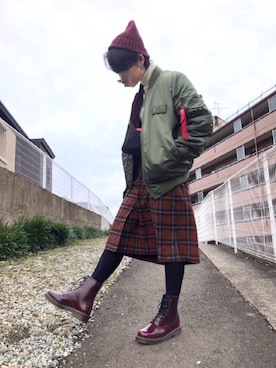 「UNIQLO（ユニクロ）のエクストラファインメリノリブタートルネックセーター（長袖）（ニット/セーター）」を使った、くま。さん（レディース・157cm）の冬コーディネート