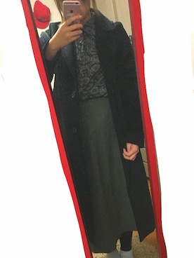 「PUNYUS（プニュズ）のアイテム（トレンチコート）」を使った、ヤマさん（レディース・159cm）の冬コーディネート