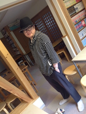 「TAKEO KIKUCHI（タケオキクチ）のアイテム（帽子）」を使った、Kiyotaka  Komatsuさん（メンズ・167cm）の春コーディネート
