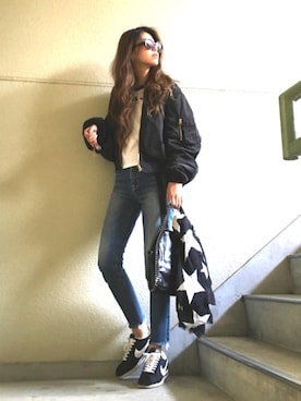 「ROSE BUD（ローズバッド）のアイテム（バッグ）」を使った、てらまゆさん（レディース・160cm）の春コーディネート