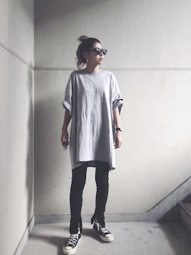 「RED CHOP WORKS（レッドチョップワークス）のアイテム（レギンス/スパッツ）」を使った、てらまゆさん（レディース・160cm）の秋コーディネート