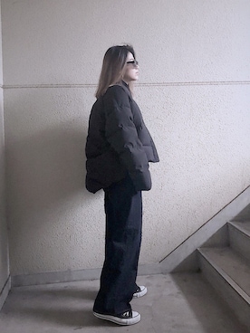 「アイラブCONVERSE」｜「アイテム（ダウンジャケット/コート）」を使った、てらまゆさん（レディース・160cm）の冬コーディネート