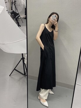 「UNIQLO（ユニクロ）のキャミソールワンピース（ワンピース）」を使った、てらまゆさん（レディース・160cm）の春コーディネート