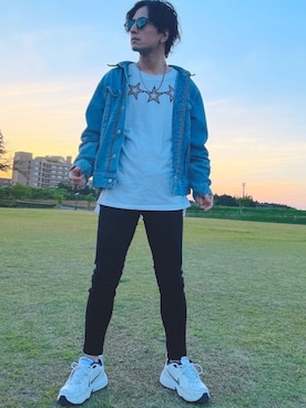 「AZIONE（アジオネ）のアイテム」を使った、8manさん（メンズ・169cm）の春コーディネート